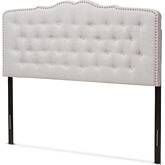 Lucy King Headboard in Gray Beige Fabric